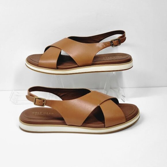 COLE HAAN mira cross-band leather slingback sandals Sz 8B - Picture 3 of 8
